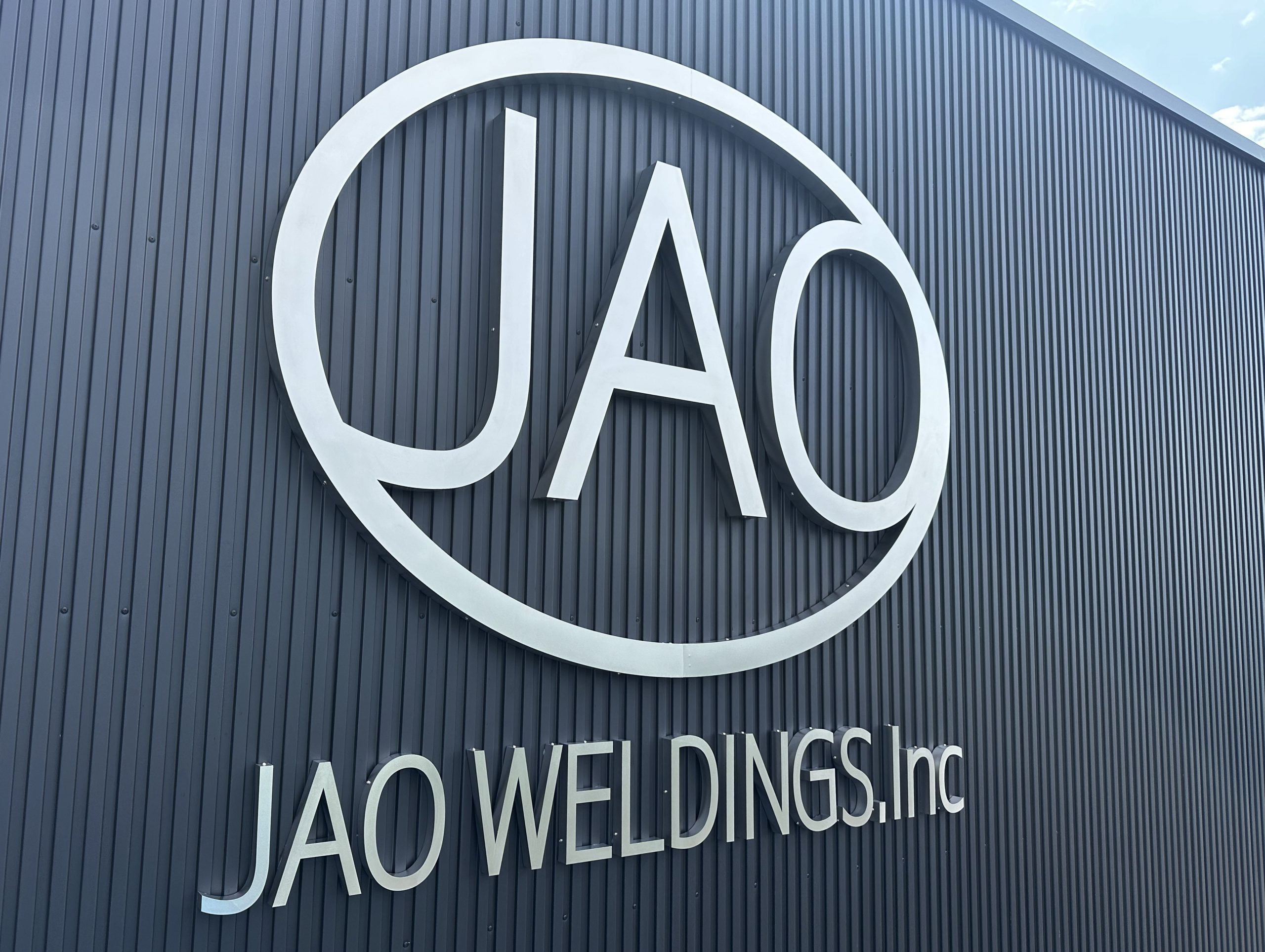 ビーズブラスト仕上げのステンレス文字 愛知県知多市